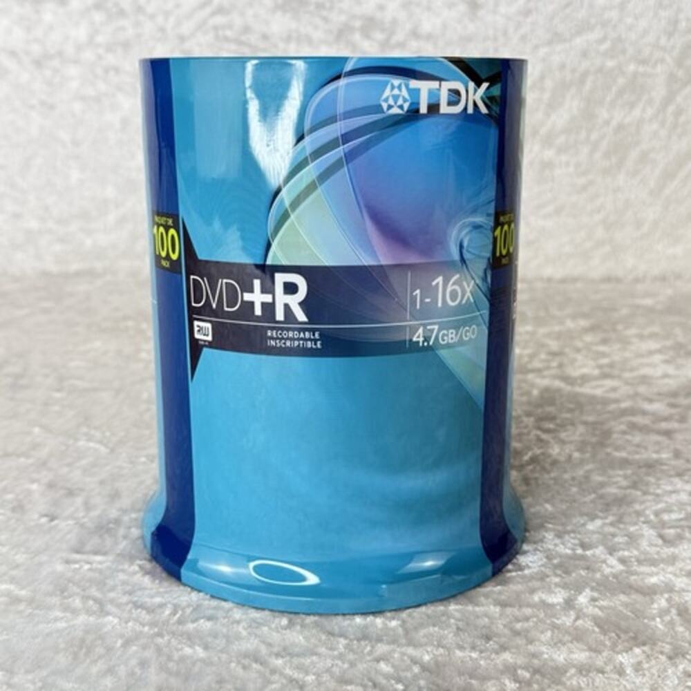 Set of 2 TDK DVD+R Recordable1-16X 4.7gb 100-Pack Spindle -  New, Sealed